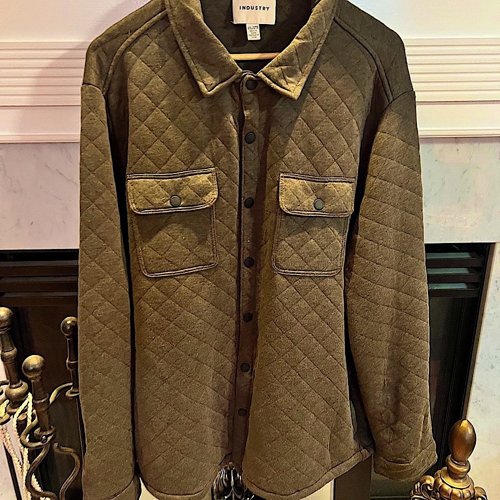 Industry Olive Quilted Shirt Jacket in Big & Tall XXL (EUC)